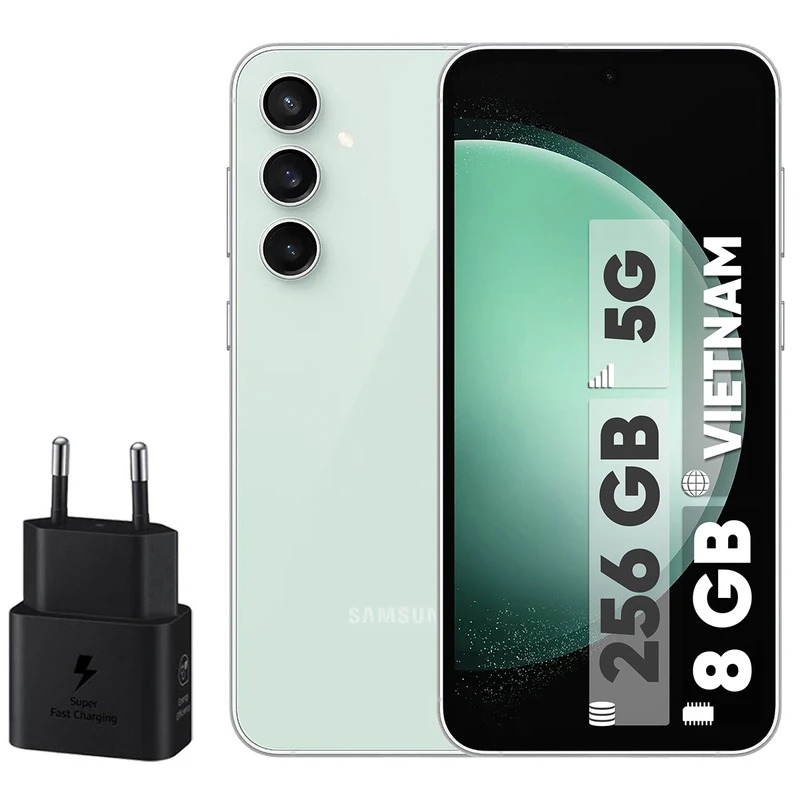 موبایل ترو تل گوشی موبایل سامسونگ مدل Galaxy S23 FE دو سیم کارت ظرفیت 256 گیگابایت و رم 8 گیگابایت به همراه شارژر 25 وات سامسونگ - ویتنام 